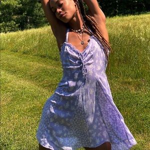 ISO lilac color Don’t Dare Mixed Print Slip Dress